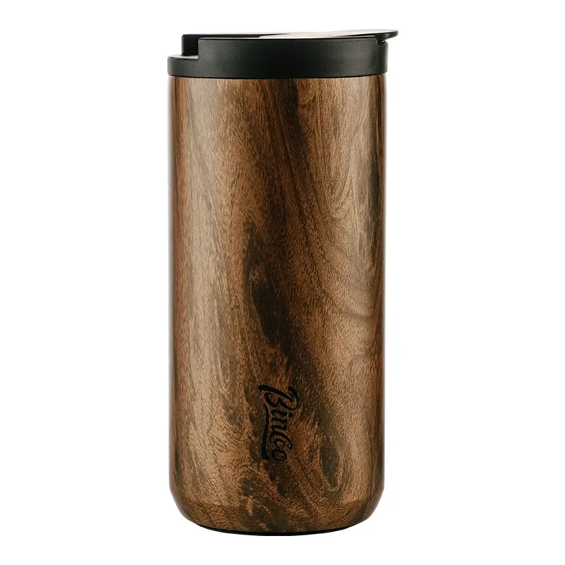 High End Coffee Cups Exquisite Insulated Water Cup Wooden Grain Outdoor Portable Portable Cup Water Bottle Coffee Mug