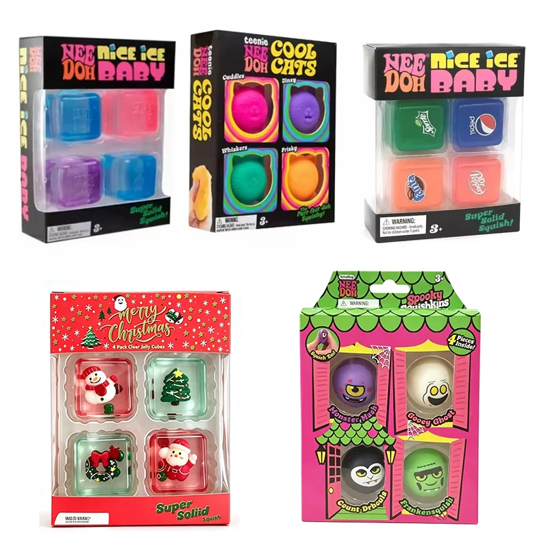 Schylling NeeDoh Nice Cube Nice-Sicle Sensory Toy Soft Squishy Cube Stress Relief Fidget Squeeze Toy Anxiety Relief Focus Toy