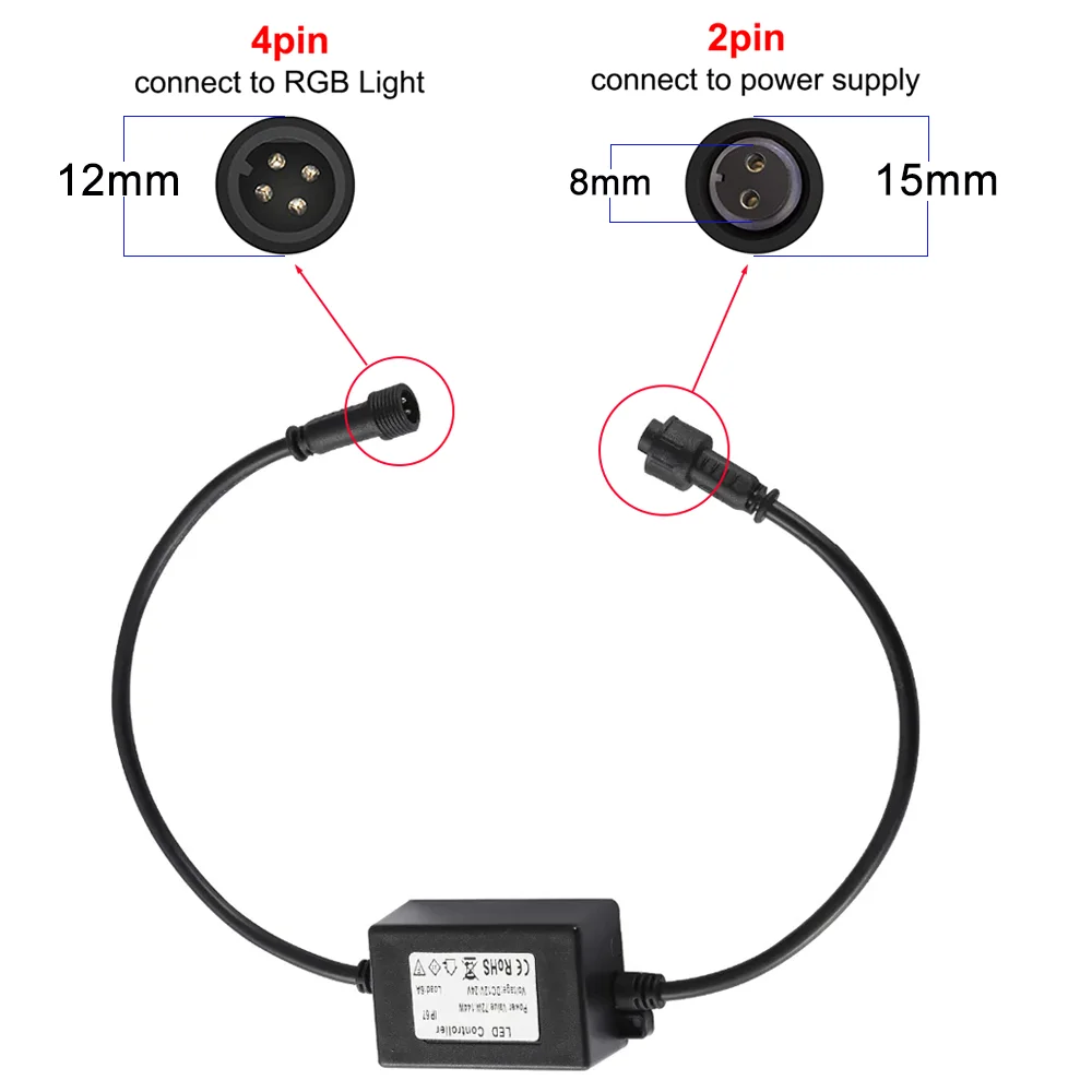 DC12V IP67 72W Input Mini LED RGB Controller Waterproof Outdoor Wireless  LED Deck/Inground Light control with 24Key