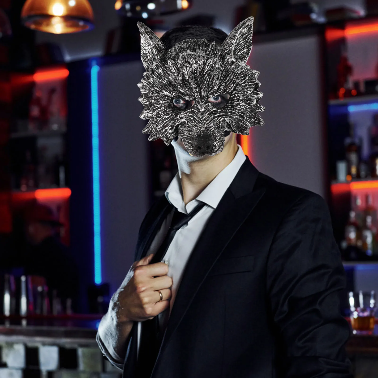 1Set Handschoenen Combinatie Halloween Kostuum Partij Accessoire Mannen Vrouwen Wolf Masker Set Maskerade Halloween Handschoenen