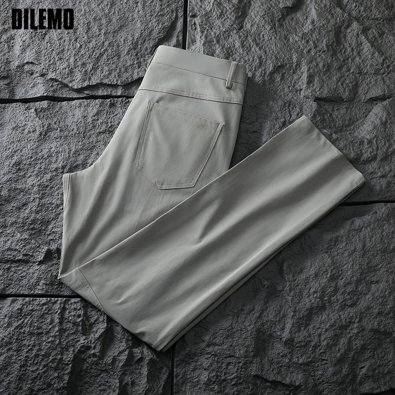 トップグレードの新ブランドカジュアルファッションビジネスレギュラーフィット通気性長ズボン快適なオフィスズボン紳士服