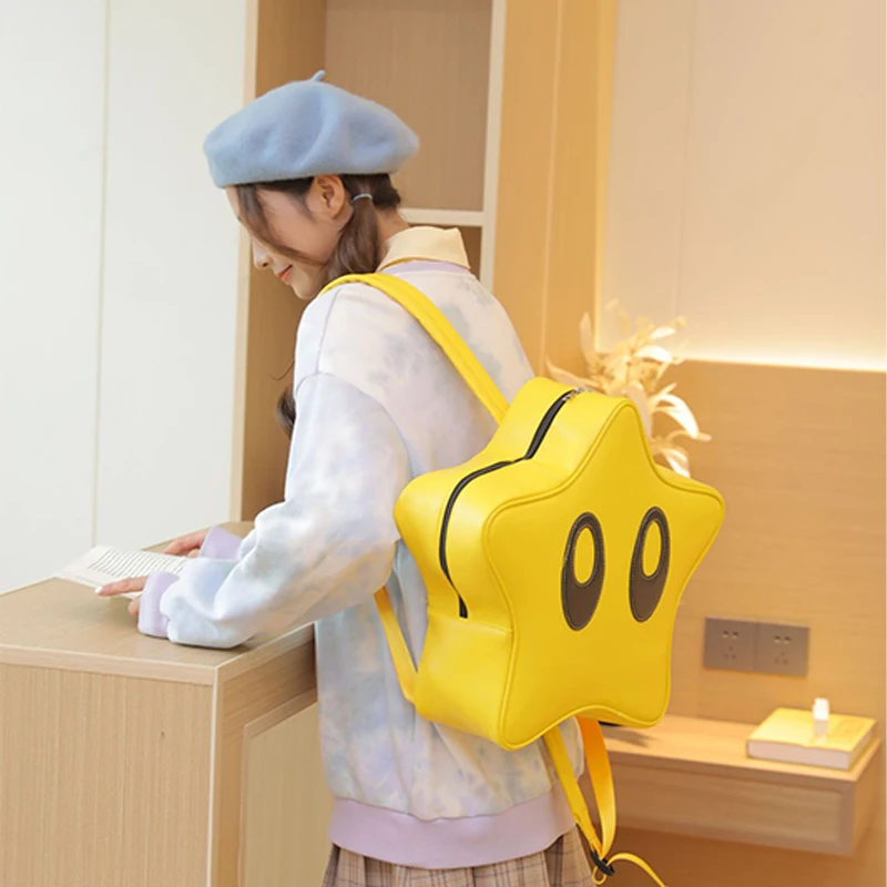 Kawaii Super Mario Bros Backpacks Y2K Star Shoulder Bags for Women Large Capacity Travel Storage Bag Cute Student Schoolbag Gift