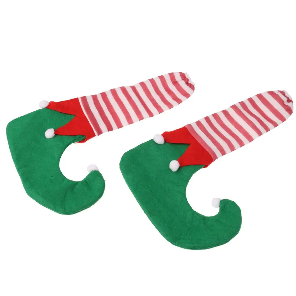 Christmas Chair Foot Covers Felt Fabric Stripe Socks Sleeve Decoration Holiday Table Leg Protector for Home Party