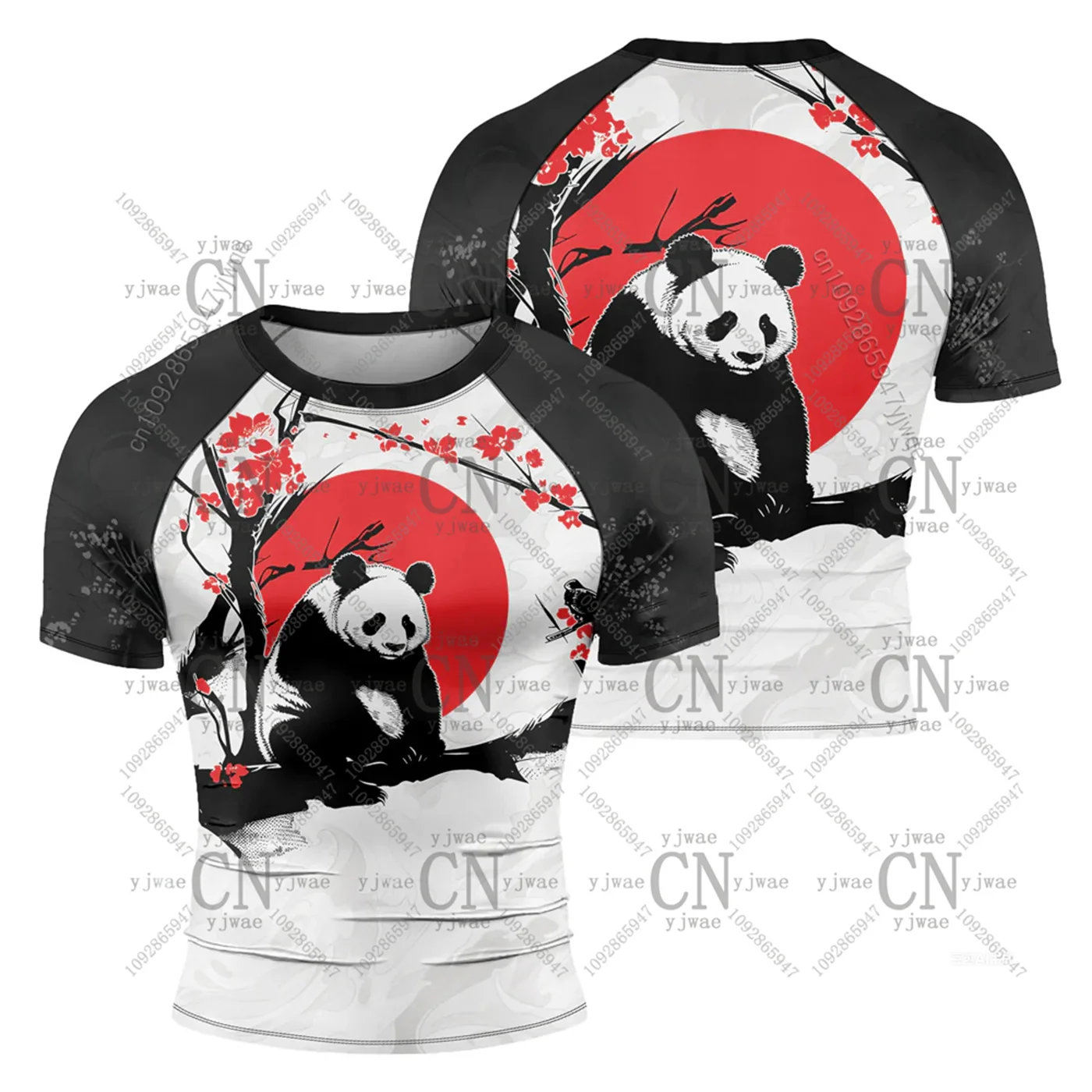 

Детская спортивная одежда для бокса с джиу-джитсу, футболки с короткими рукавами, дышащая, быстросохнущая футболка для фитнеса, футболка с рисунком панды-воина для взрослых