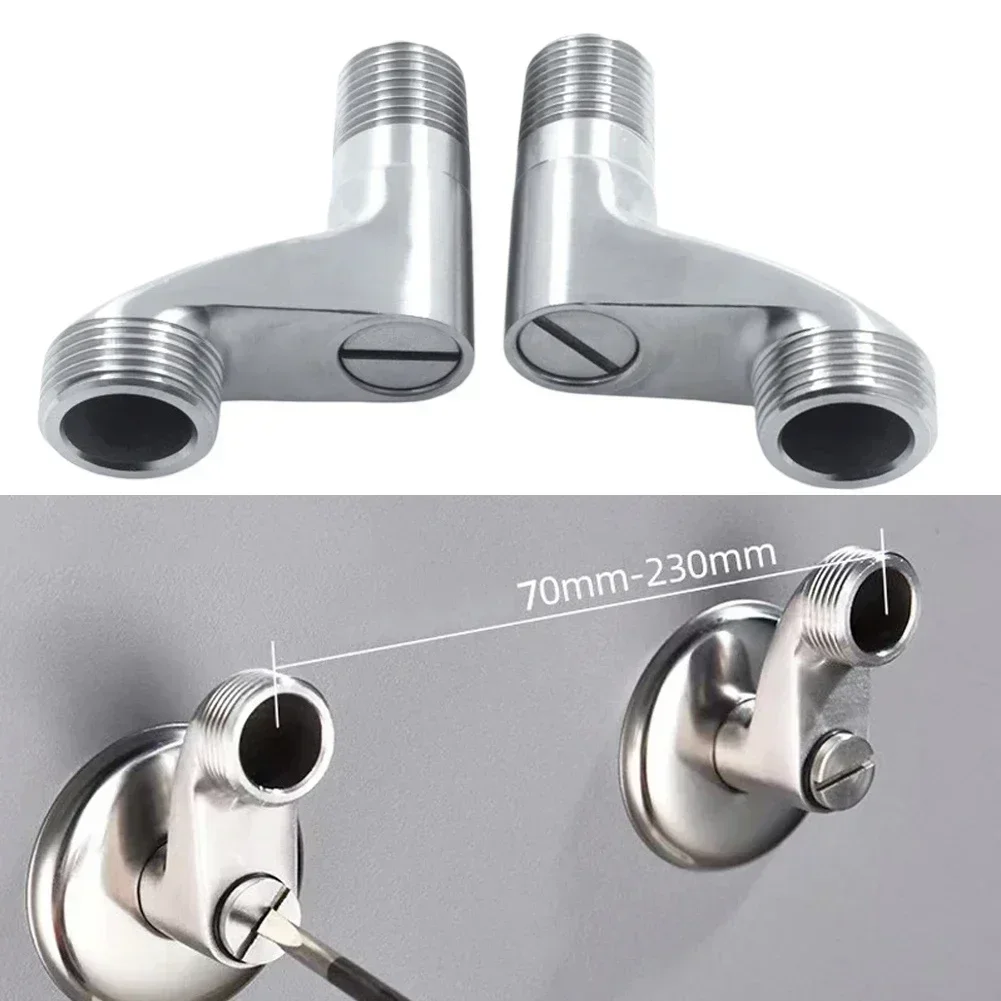 Width Adjustable Angle Valve Replacement Shower Faucet Adapter Part Stainless Steel Wall Mounted Bathroom Accessories 2Pcs/Set