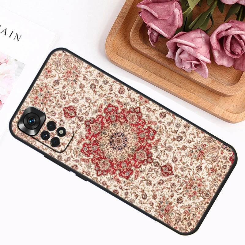 Retro Ethnic Carpets Turkish Rug Case For Xiaomi Redmi Note 11 10 9 8 12 Pro Plus 12S 11S 10S 9S Cover For Redmi 12C 10C 9C