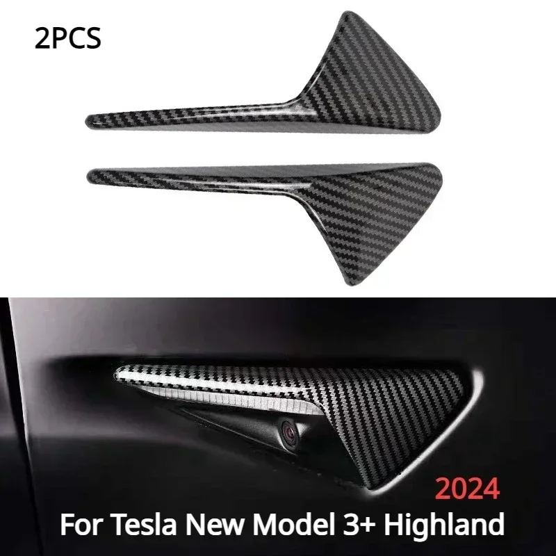 

For Tesla New Model 3+ Highland Car Side Camera Cover Wing Fender Protection Sticker Car Turn Signal Trim Cover for Model3 2024