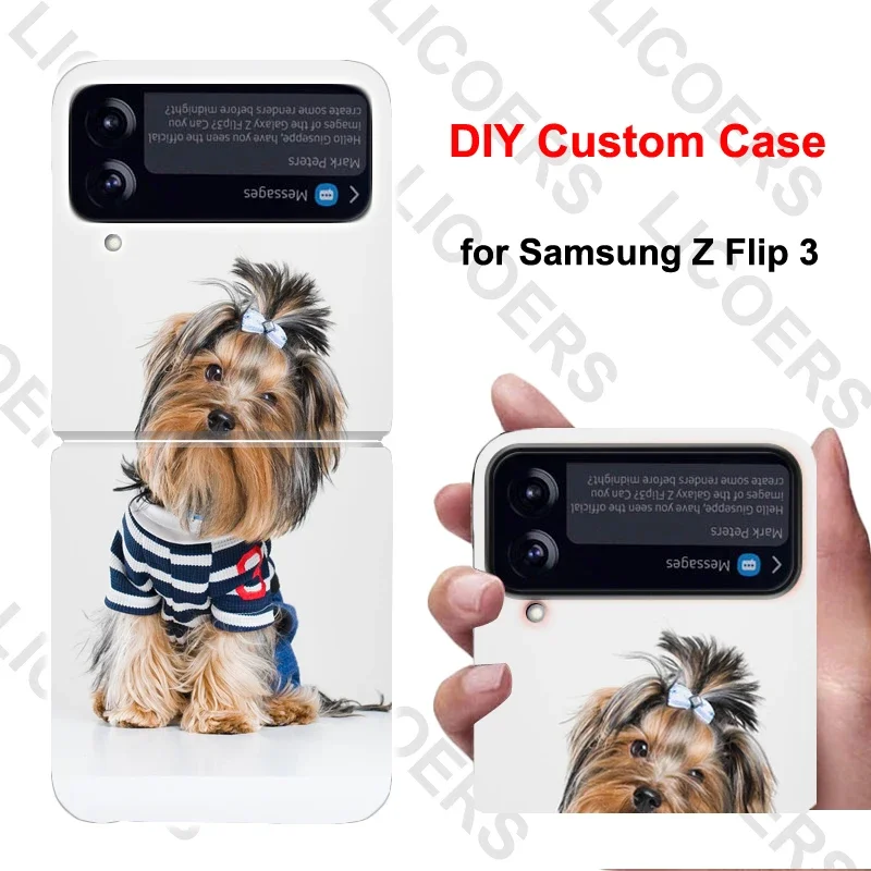 DIY for Samsung Galaxy Z Flip 6 5 4 3 Case Custom Photo Picture Cover for Galaxy ZFlip3 Transparent Hard Shockproof Funda Shell