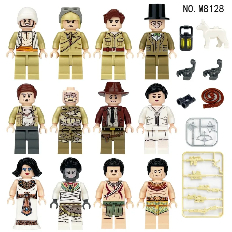 

M8128 Humanities Series Egyptian Dolls Adventure Raiders Puzzle Children's Assembled Building Block Toys