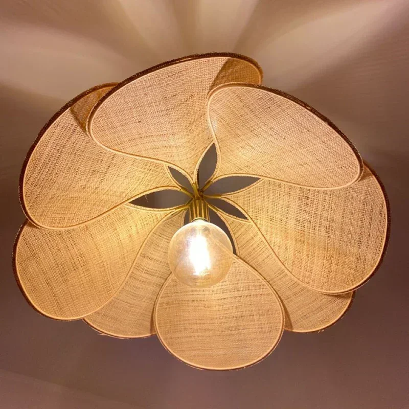 Art Flower Pendant Light Fabric Chandelier Dining Room Bedroom Ceiling Pendant Lamp Cafe Bar Indoor Lighting Petal Pendant Light image 5