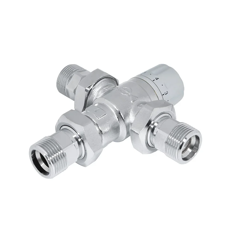 Magnetventil Wholesale Brass Three Way Male Solenoid Operated Water Thermostatic Mixing Valve Control Plated Chrome Finish OEM Available Wasser und Dampf — Detail 4