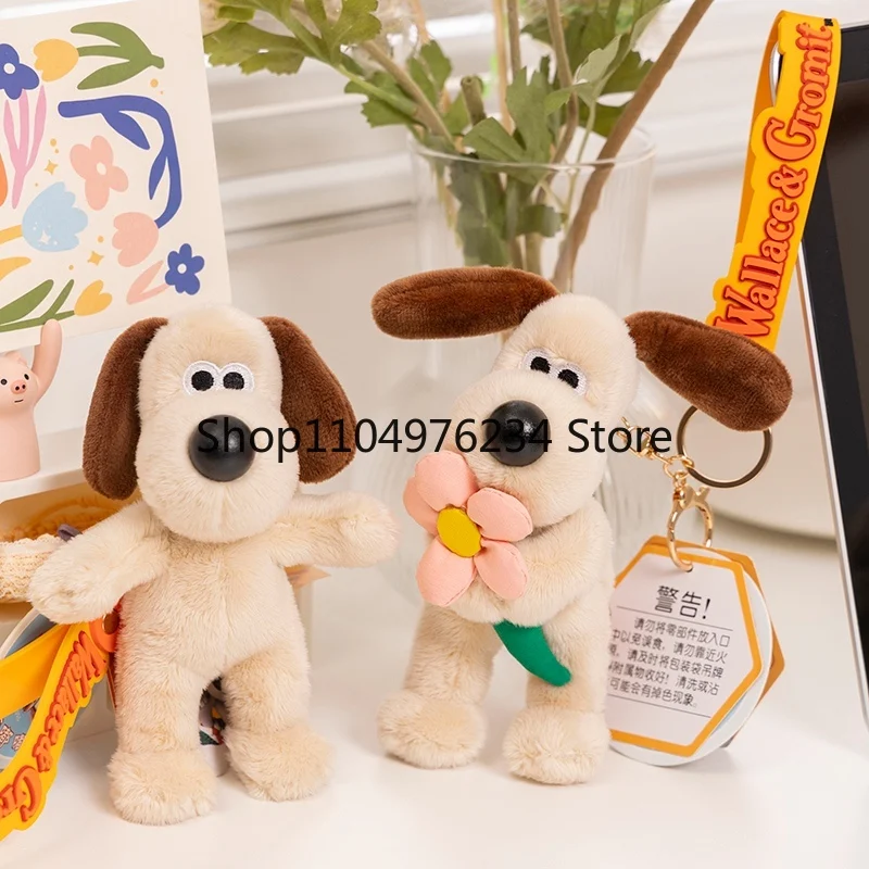 Bonito cão de pelúcia chaveiro pingente saco de brinquedo macio acessório decoração do carro presente das crianças plushie animal de estimação temático saco charme