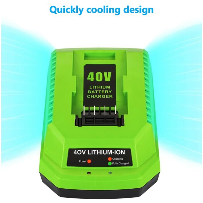 40V Lithium Battery Charger For Greenworks 29482 G-MAX 40V Li-Ion Battery 29472 29482 29652 G40825