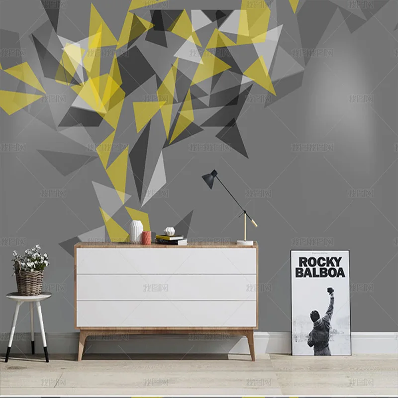 custom 3D Personalized modern simple wallpaper Nordic mural geometric triangle TV living room sofa background wall bedroom 8d