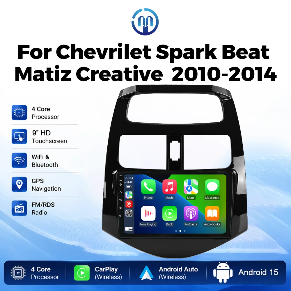 Android 15 Car Radio For Chevrolet Spark Beat Matiz Creative 2010-2014 Carplay GPS Multimedia Player 2 Din Car Stereo Head Unit