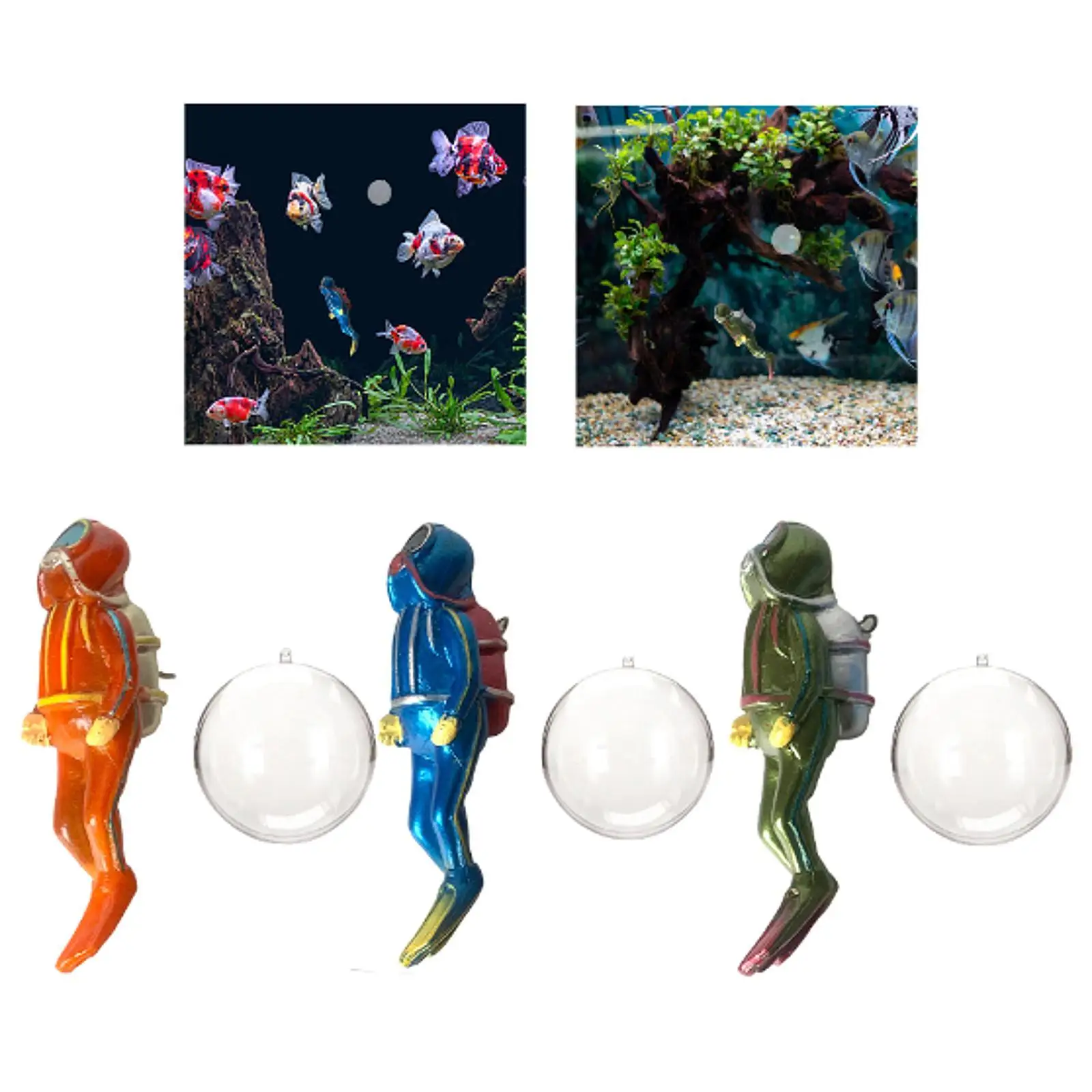 Ornamenti per figure da sub in miniatura Mondo sottomarino con palloncino d'acqua per acquario Micro paesaggio Bomboniere Collezioni Decor