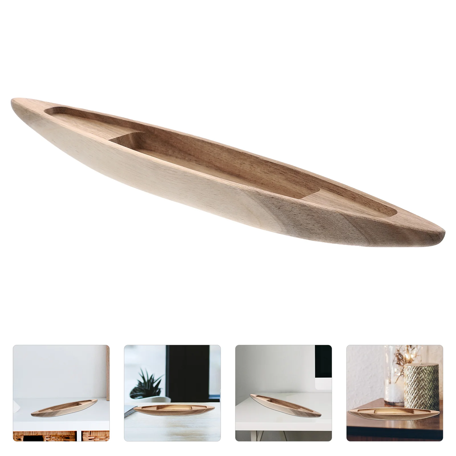 Desktop Wood Crafts Decoration Home Supplies Birthday for Girl Ornaments Boat Shaped Bedroom Canoe