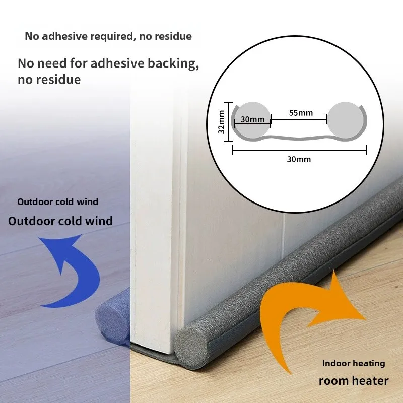 1PC Flexible Under Door Draft Stopper Door Bottom Seal Strip Weather Strip Thicker Anti-Cold Gap Blocker Sealing Weather Strip