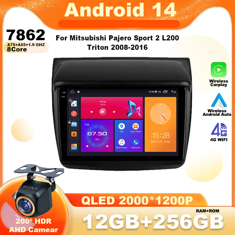 

Android 14 для Mitsubishi Pajero Sport 2 L200 Triton 2008-2016 Автомобильный GPS мультимедийный плеер Carplay Wifi автомобильное радио навигация ЦП