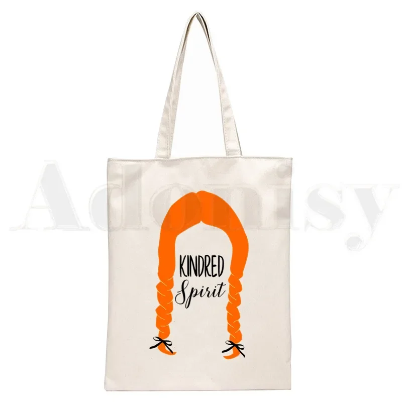 Anne Shirley Green Gables Bolsas de Ombro Bolsa de Compras Casual Unissex Bolsa de Lona Elegante