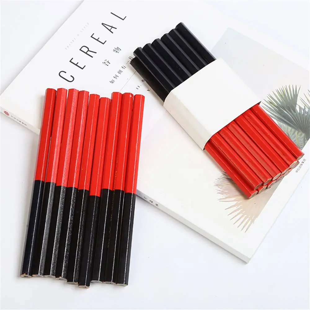 Office Stationery Writing Supplies Blue And Red Lead Mark Pencil Double Colored Pencils Carpenter Pencils Drawing Pencil