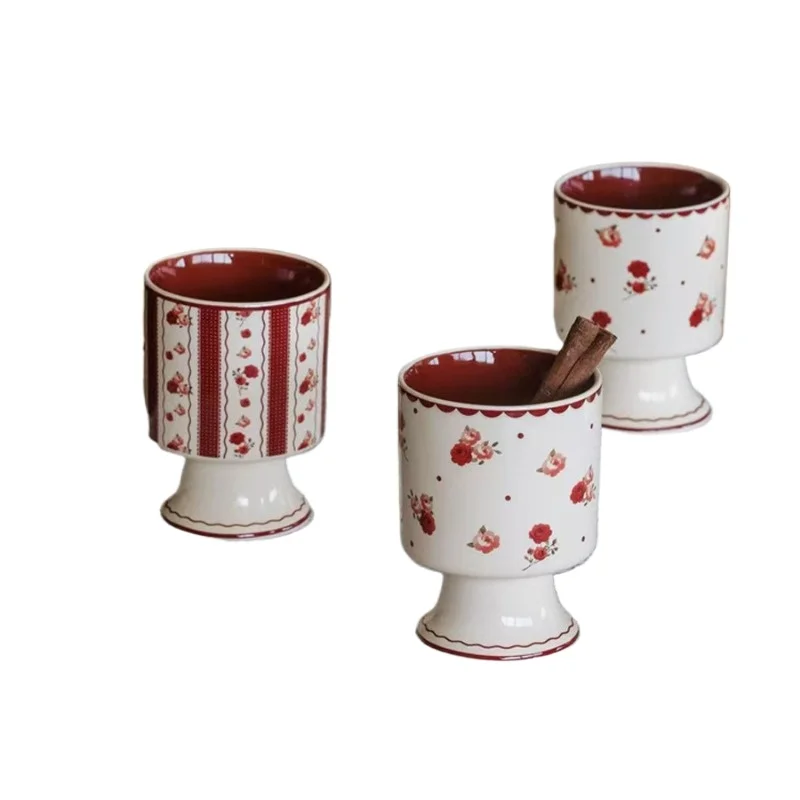 

Высокая кофейная чашка, десертная чашка с девичьей розой, милая керамическая чашка для воды с молоком, соком и мороженым