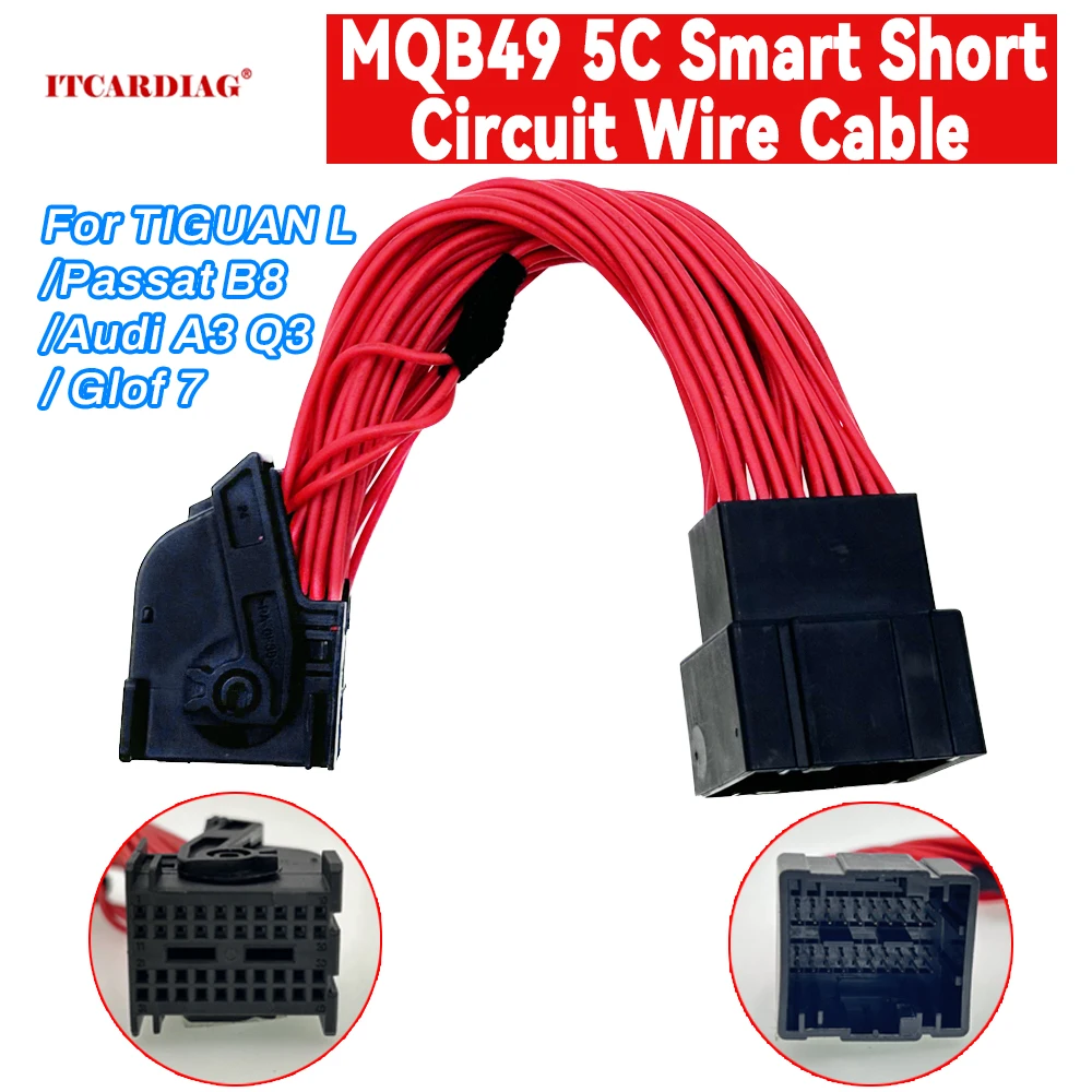 

MQB49 5C Smart Short Circuit Wire Cable All Key Lost for TIGUAN L/ Passat B8/ Audi A3 Q3/ Glof 7 1-16Pin OBD2 Adapter