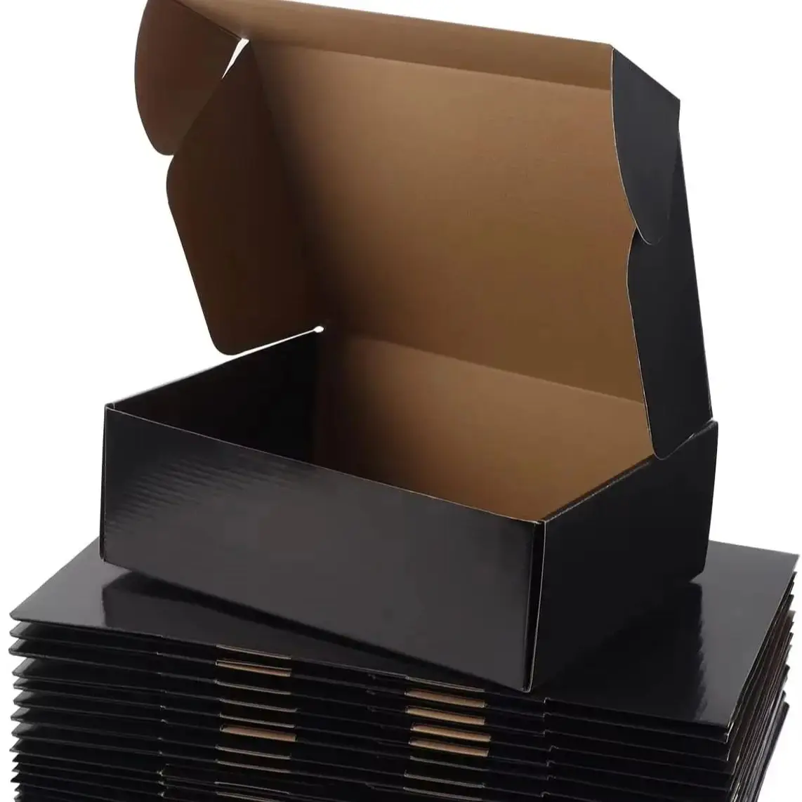 

Custom Logo Mailer Boxes | Folding Gift Paper Box | Black Cardboard Shipping Packaging
