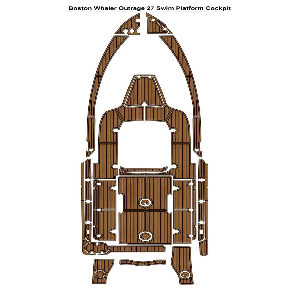 

Boston Whaler Outrage 27 Swim Platform Cockpit Pad Boat EVA Foam Faux Teak Deck Floor Mat SeaDek MarineMat Self Adhesive