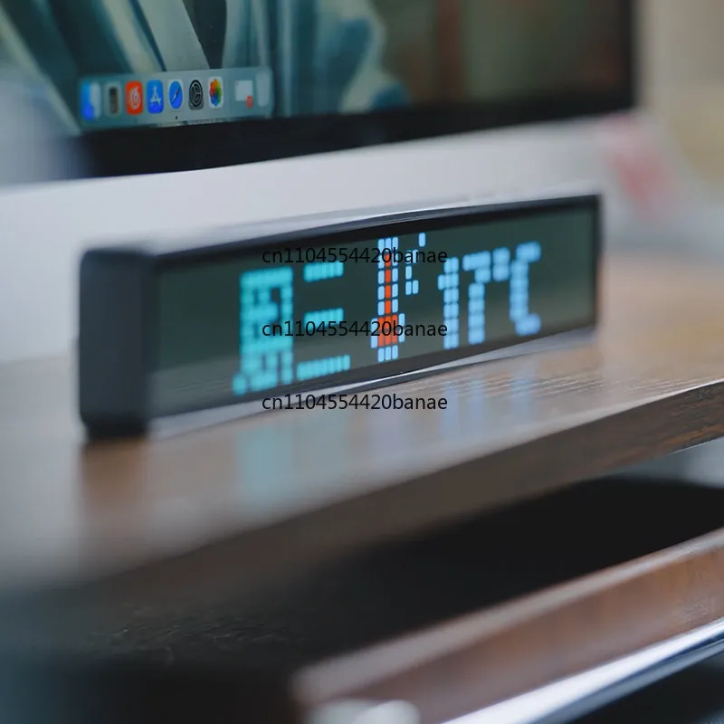 LED dot matrix pixel clock pickup voice-activated music spectrum light WiFi network time Weather display desk clock