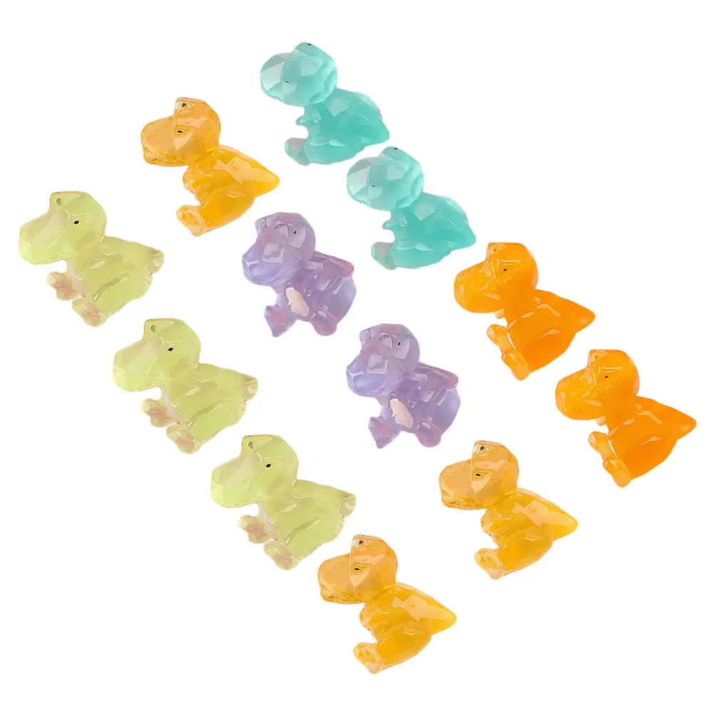 Mini dinosaure lumineux en résine, 12 pièces, brille dans la nuit, décorations pour maison, jardin, Patio, scène de paysage décorative