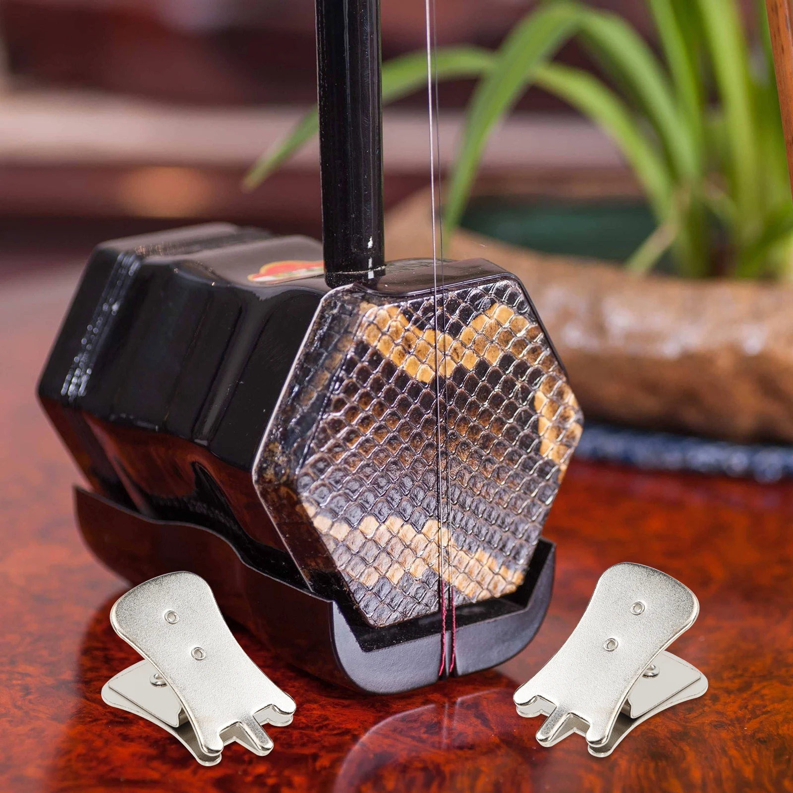 

4pcs Erhu Mute Sound Reducer Wear Resistant Durable Small Portable Practice Tool Accessories For String Instruments Guitar