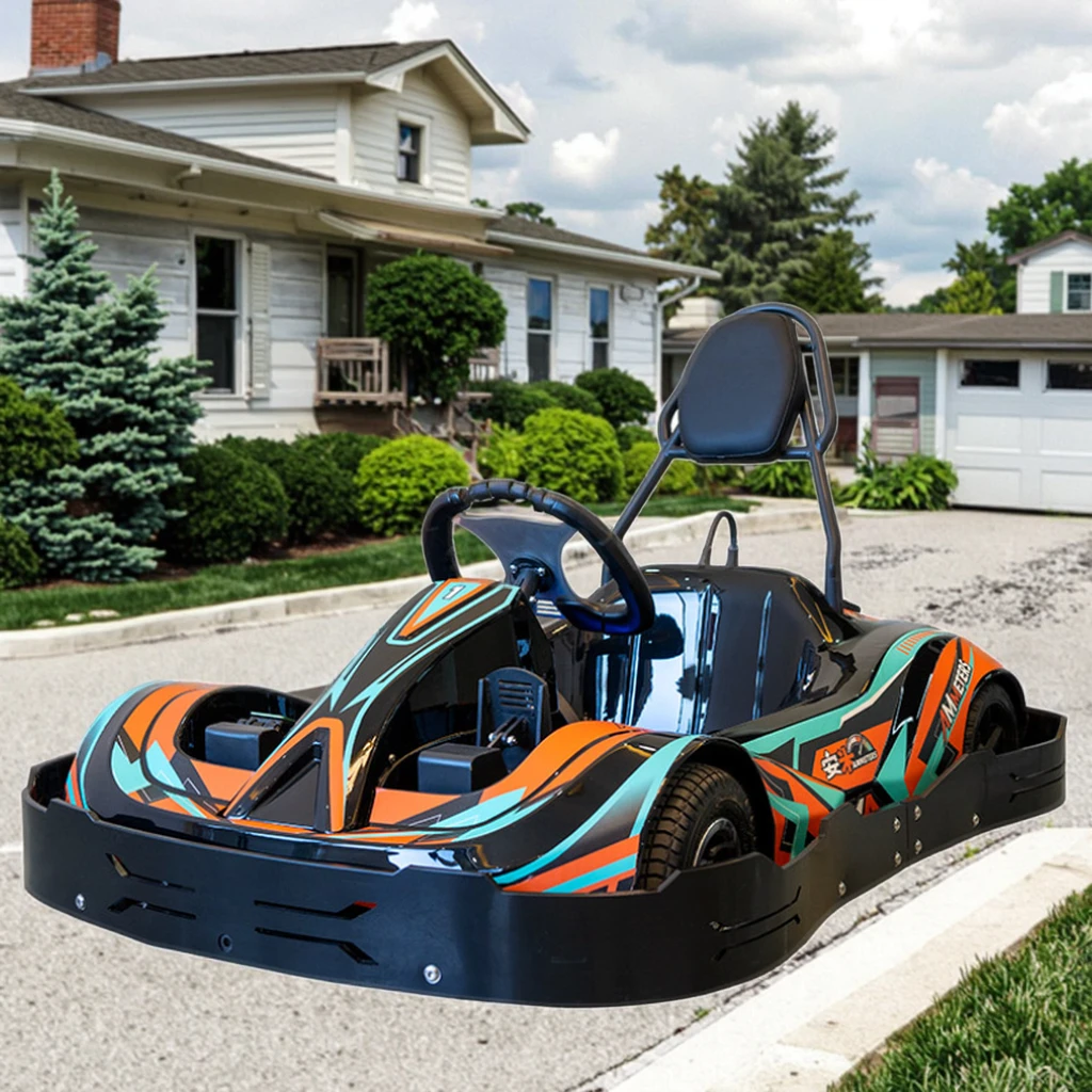 

Great Power Factory Wholesale Mini Electric 48v Go-Kart for Kids 300W Motor Drive 4 Wheels Metal Material