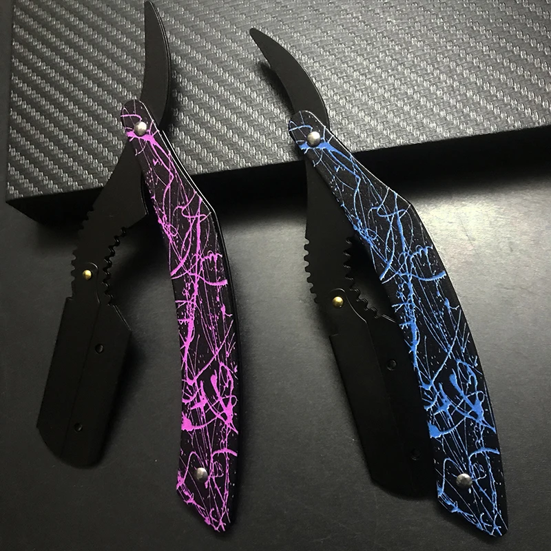 أدوات الحلاقة الرجالية ماكينة حلاقة الشعر العتيقة حافة مستقيمة قابلة للطي سكين الحلاقة للجنسين إزالة الشعر المعدني موضة الحلاقة