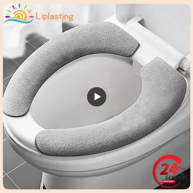 

Набор многоразовых теплых фланелевых наклеек для унитаза, чехлы на сиденья для унитаза, моющиеся наполнители на сиденье для унитаза, коврик для ванной комнаты, универсальный чехол на сиденье
