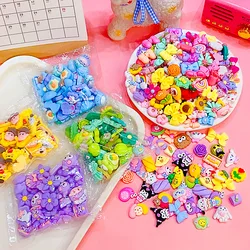 30szt Cute Cartoon Solid Color Resin Accessories Handmade Popular Cream Glue Diy Gooka Hairpin Accessories Patch Material Pack