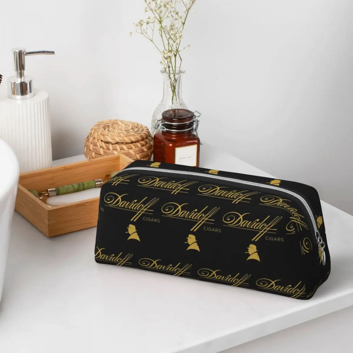 Estuches para lápices negros Davidoff Cigars para estudiantes, caja para lápices escolares, bolsa para lápices, soporte para bolígrafos
