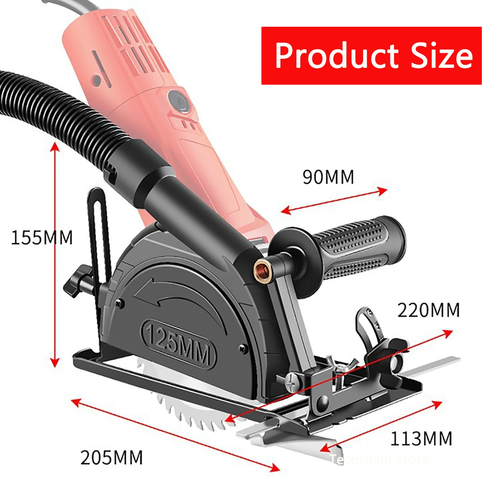 Convertitore smerigliatrice angolare manuale per taglierina staffa smerigliatrice regolabile in profondità 40mm per tagliare lo strumento da tavolo per la lavorazione del legno con righello di guida