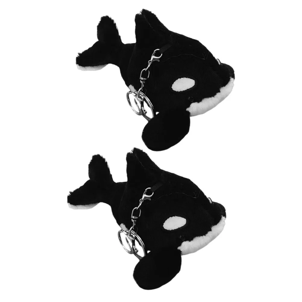 

2 шт. Брелок-кит: милый плюшевый брелок-орка для сумки, мягкий плюшевый брелок для ключей, подвеска для рюкзака, аксессуар для школьной сумки, тематика океана