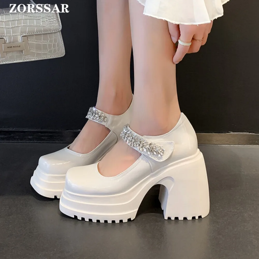 Fashion Pink Platform Pumps For Women Super High Heels Buckle Strap Mary Jane Shoes Woman Goth Thick Heeled Party Shoes Ladies