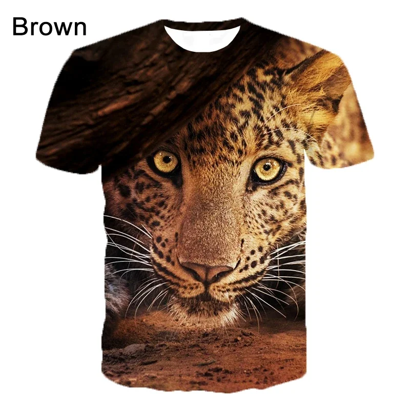 Animal Jaguar Print T-shirt 3D Printing Loose T-shirt Cool T-shirt