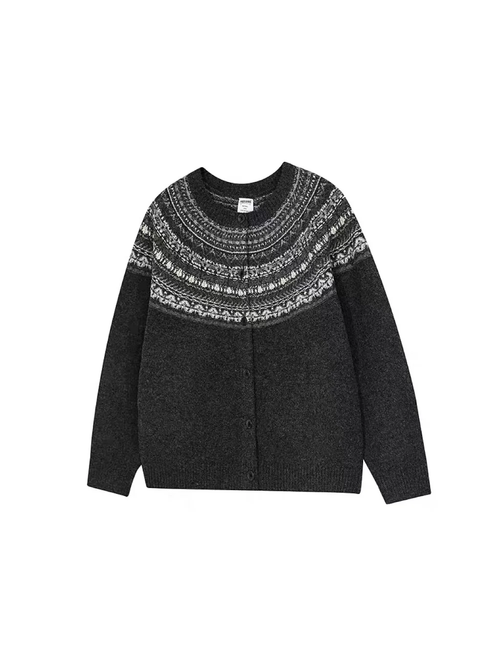 

Retro American Knitted Cardigan Casual round Ne Sweater Jaet for Men And Women Loose Fit Autumn Winter New Sle