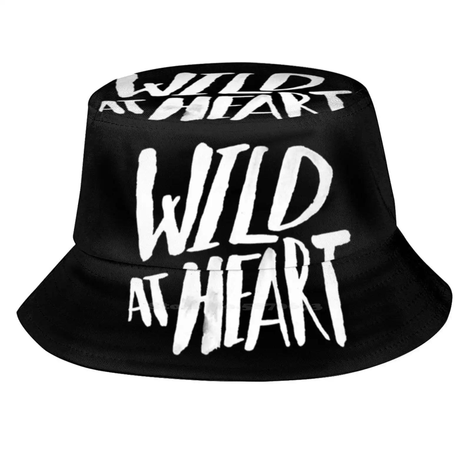 Wild At Heart X Black And White Causal Cap Buckets Hat Bw Black And White Wild At Heart Love Typography Lettering Quote