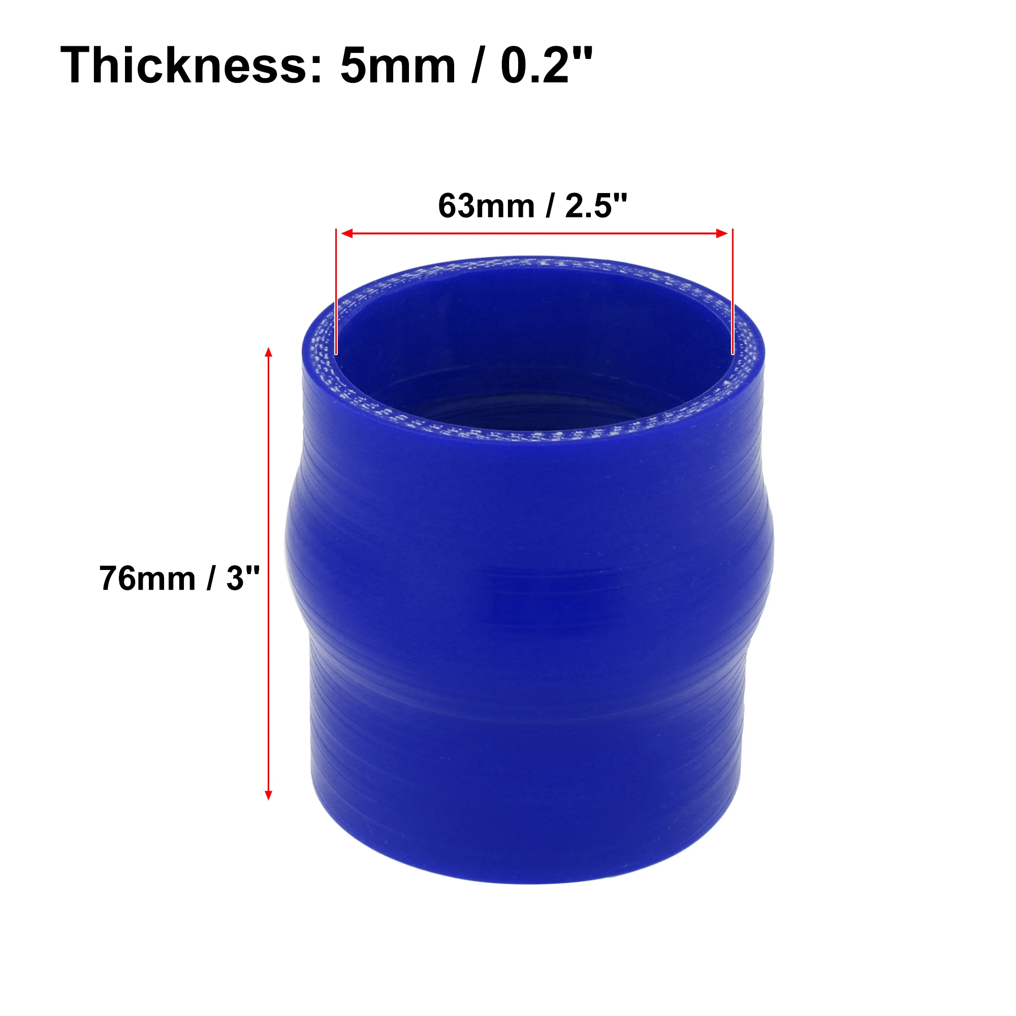 UXCELL 51 mm/57 mm/60 mm/63 mm/70 mm/76 mm Innendurchmesser. Gerader Silikon-Reduzierschlauch, Silikonschlauchkupplung, Ladeluftkühlerschlauch
