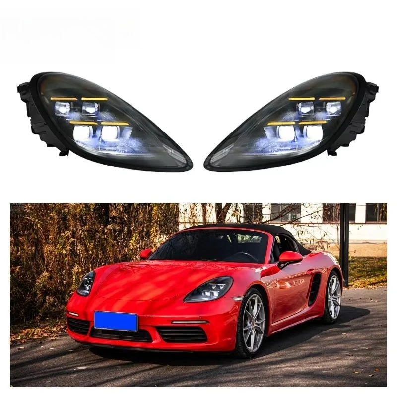 

High Quality LED Headlights for 2016-2023 for Porsche 718 Cayman Boxster 2025 Matrix Matrix Plug and Play New Condition