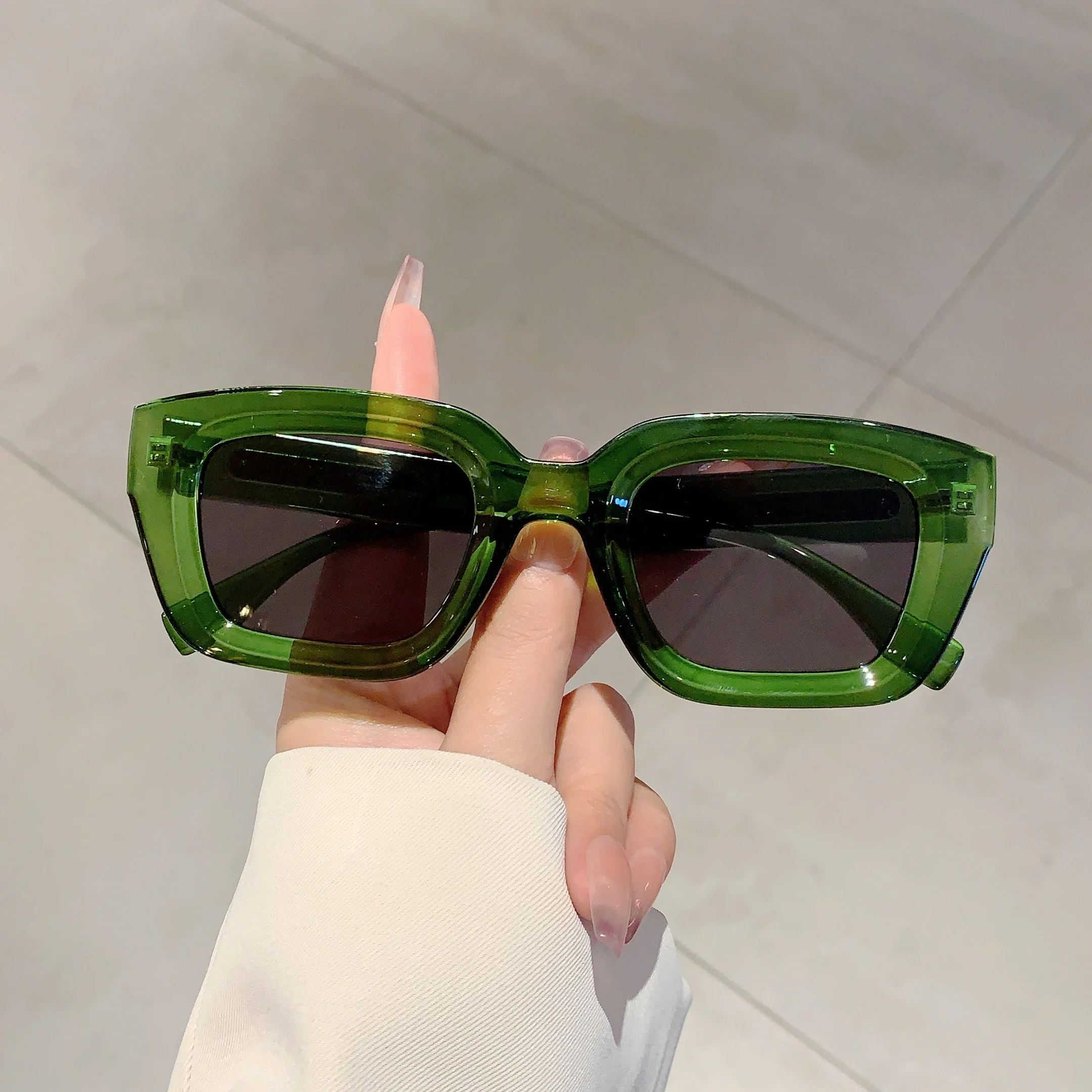 

Vintage Square Sunglasses Women 2024 New in Stylish Candy Color Shades Ins Trendy Fashion Brand Korean Style Sun Glasses