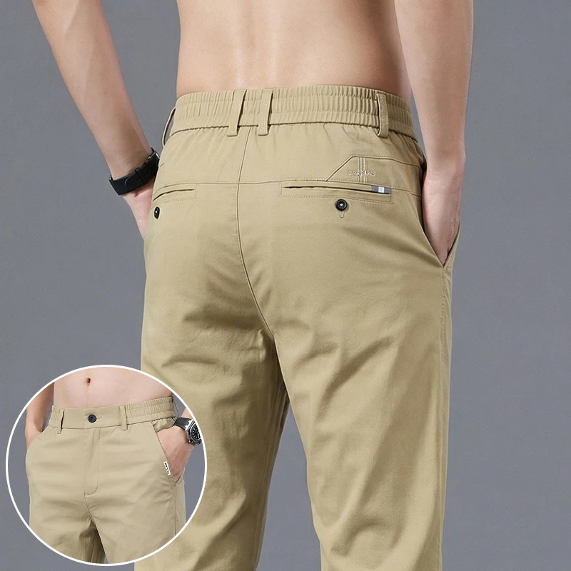 

Ice Silk Cool Mens Pants Summer Thin Business Casual Outdoor Quick-drying Sweatpants Male Straight Baggy Breathable Men Trousers