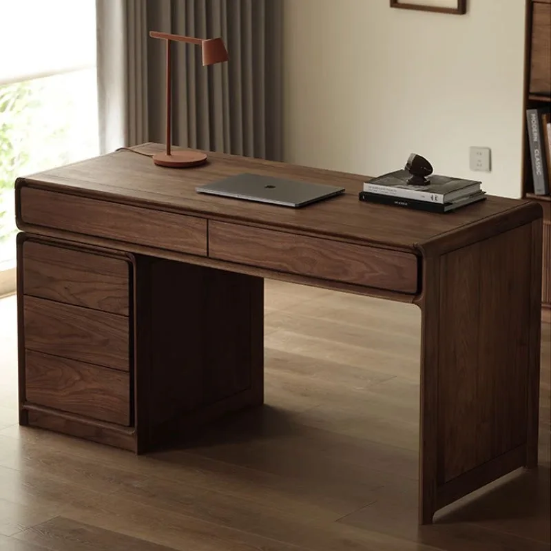 North American black walnut desk retractable corner writing desk simple solid wood desk study