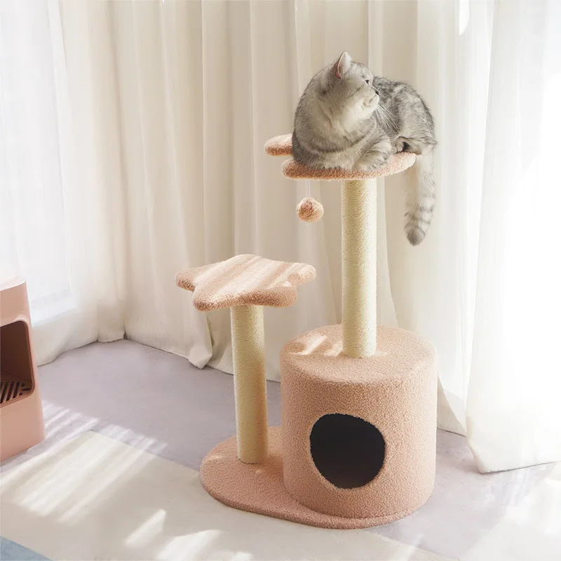 

Cat Tower With Three-Layer Pet House Scraper Cats Scratchers and Jumping Platform Scratching Post Trees Goods Scrapers Toy Tree