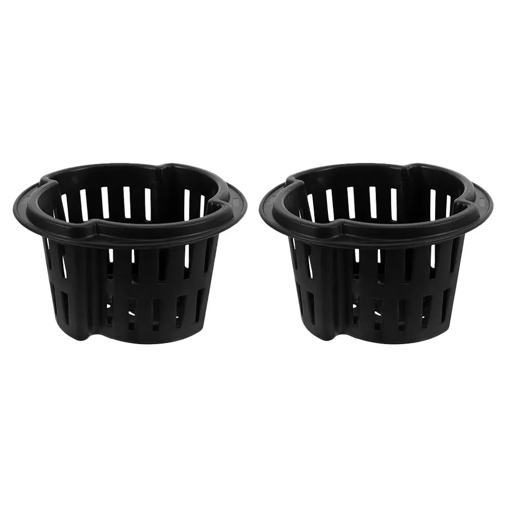 

2pcs Hydroponic Vegetable Equipment Black Slotted Mesh Garden Pots Net Cups Root Control Thickened Plastic Pot Mesh Kit Home